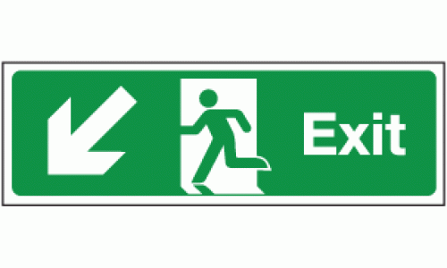 Exit left diagonal down sign