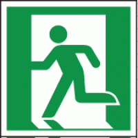 Man door exit left sign