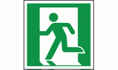 Man door exit left sign