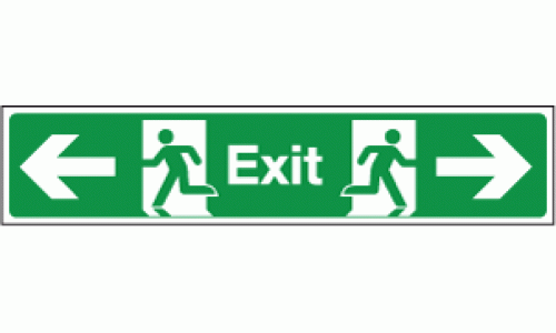 Exit left and right sign