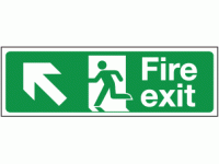 Fire exit arrow left diagonal up sign