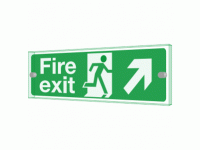 Fire exit right diagonal up Sign - Cl...