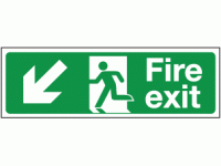 Fire exit arrow left diagonal down