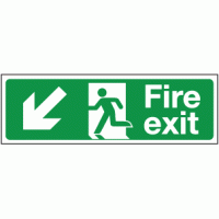 Fire exit arrow left diagonal down