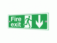 Fire Exit Arrow Down Sign - Clearview...
