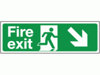 Fire exit arrow right diagonal sign