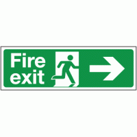 Fire exit arrow right sign