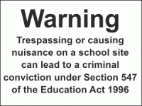 Warning Trespassing or causing nuisan...
