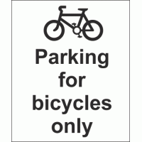 Parking for bicycles only sign