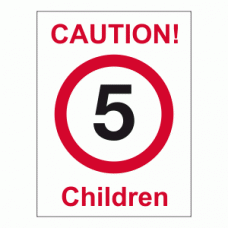 Caution 5mph children sign