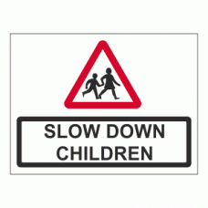 Slow down children sign