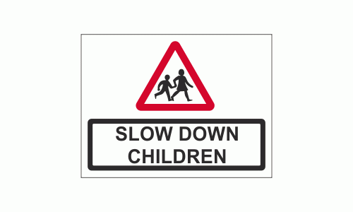 Slow down children sign