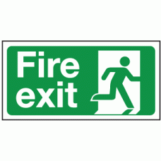 Fire exit right double sided hanging sign