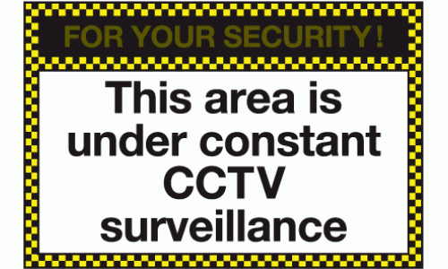 For your security this area is under constant CCTV surveillance sign
