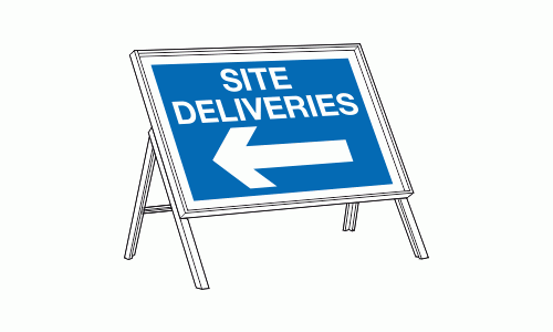 Site deliveries left sign