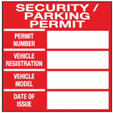 Security parking permit sticker