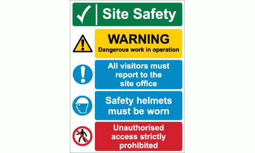 Site Safety Dangerous Work In Operation PPE Must Be Worn sign