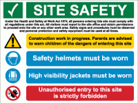 Site Safety Sign -  Construction Work...