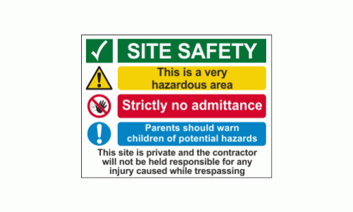 Site Safety Sign - This Is A Very Hazardous Area 