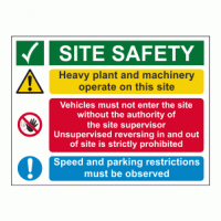Site Safety Heavy Plant And Machinery Operate On This Site sign