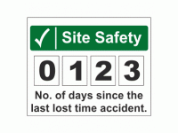 Site Safety No. of days since the las...