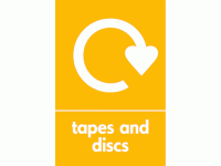 Tapes & Discs Waste Recycling Signs W...