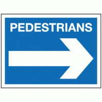 Pedestrians right sign