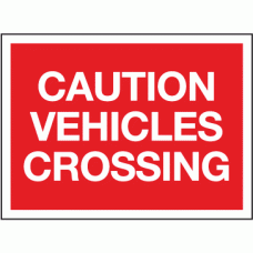 Caution vehicles crossing sign