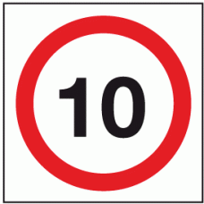 10 mph speed sign