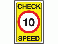 Check speed 10 mph sign