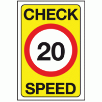 Check speed 20 mph sign