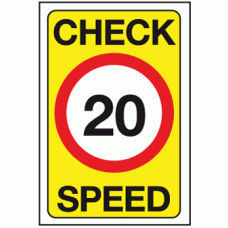 Check speed 20 mph sign