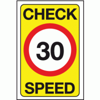 Check speed 30 mph sign