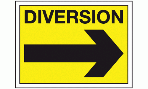 Diversion right sign