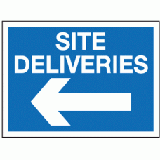 Site deliveries left sign
