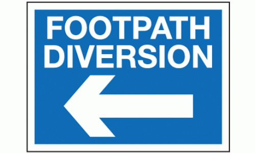 Footpath diversion left sign