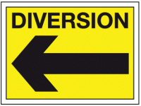 Diversion left sign