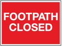 Footpath closed sign