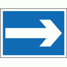 Arrow left or right diversion sign