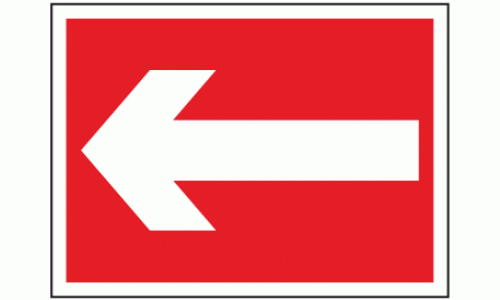 Arrow left or right diversion sign