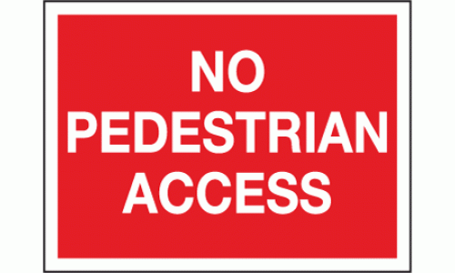 No pedestrian access