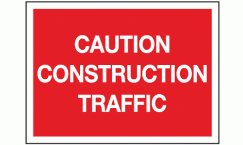 Caution construction traffic