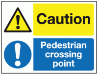 Caution pedestrian crossing point