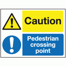Caution pedestrian crossing point