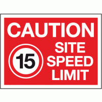 Caution site speed limit 15 mph