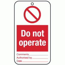 Do not operate tie tag