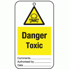 Danger toxic tie tag