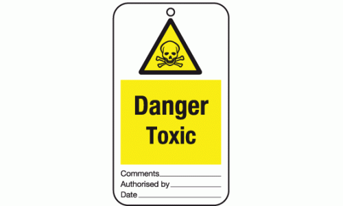 Danger toxic tie tag
