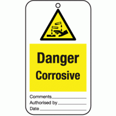 Danger corrosive tie tag