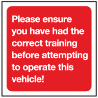 Please ensure you have the correct training before attempting to operate this vehicle